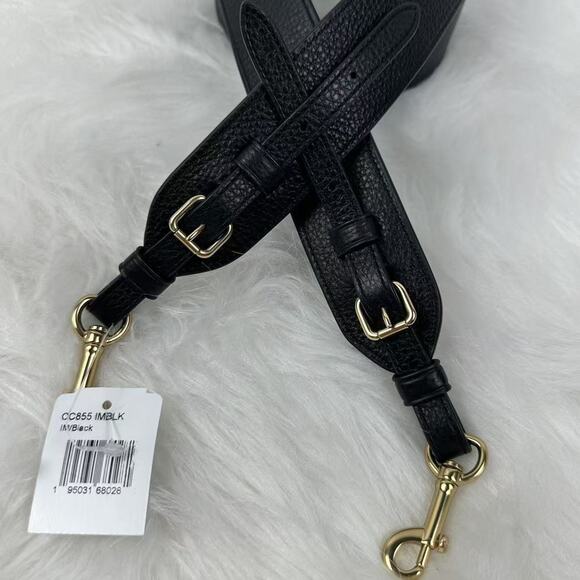 COACH Leather Strap In Gold/Black CC855 NWT - Picture 3 of 6